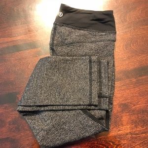 Black Herringbone Lululemon Strait Leg Pants